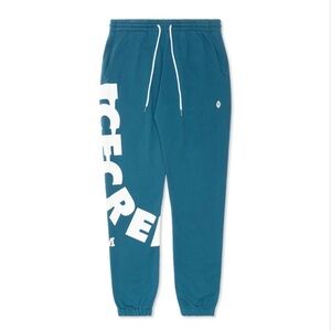 Icecream Drip Teal Sweatpants White Spellout Logo Loungewear Heavyweight-Medium